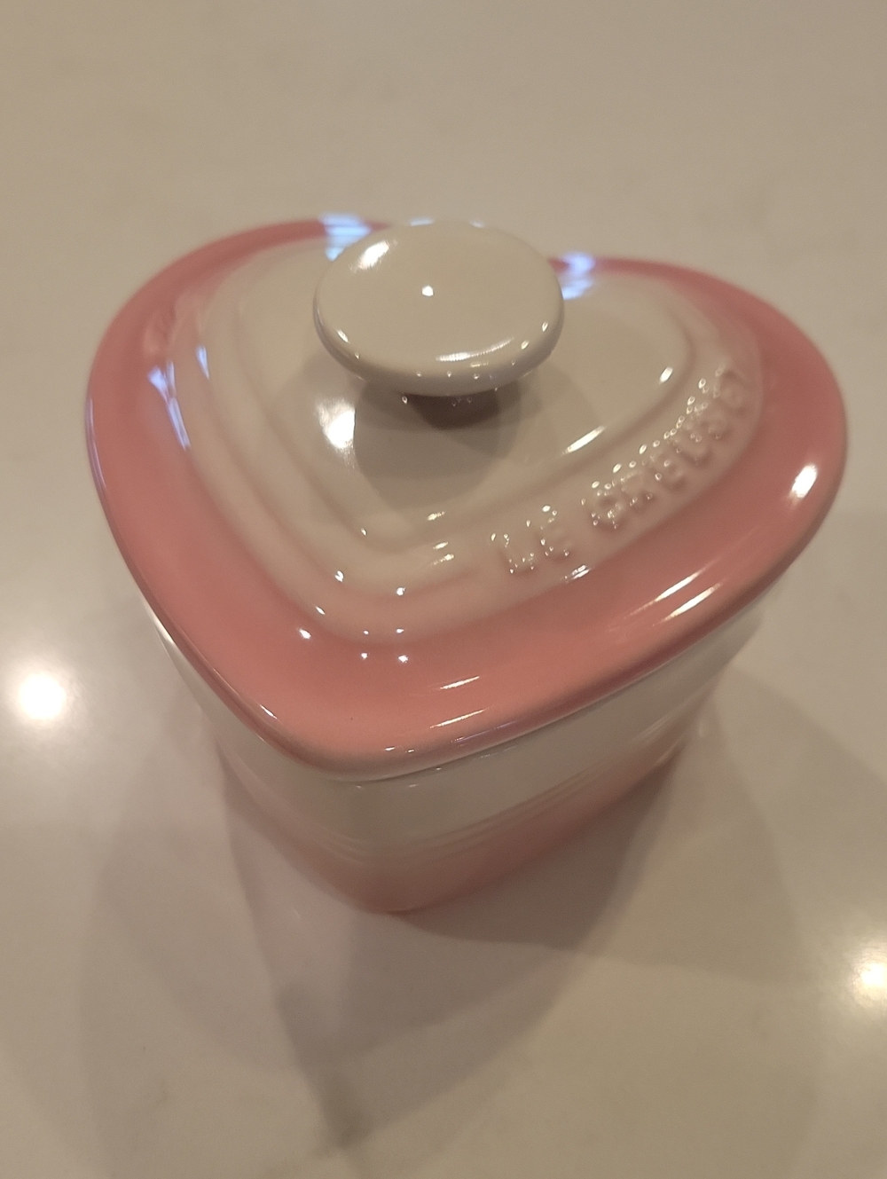 Le Creuset Retired & Rare Large Powder Pink Heart Cocotte